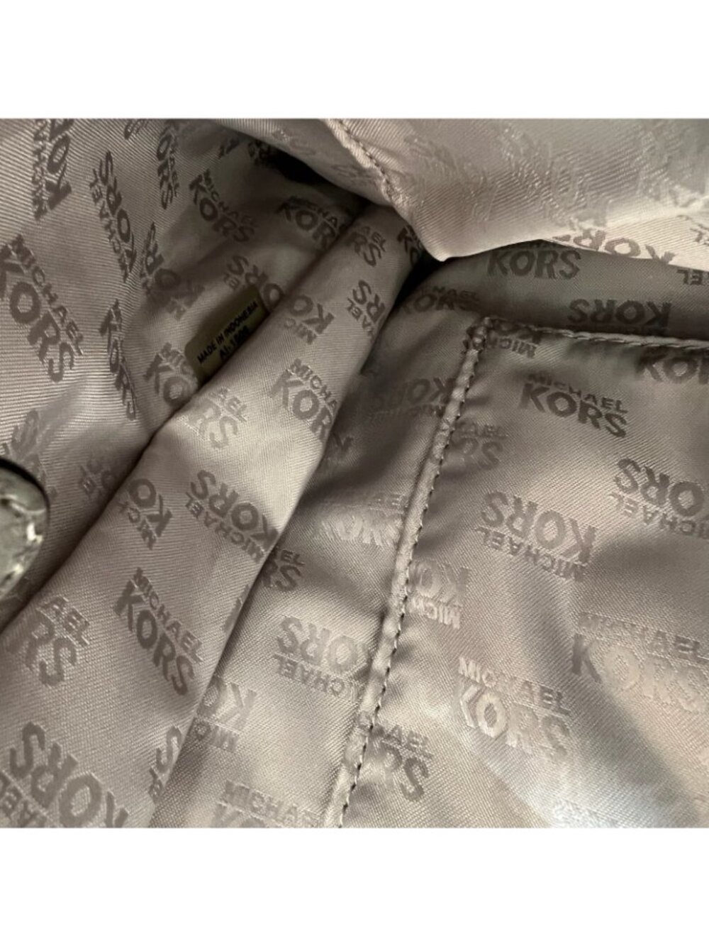 Michael Kors Sloan Hobo Shoulder Bag Womens Turn Lock Pockets Leather Gray Black - Picture 13 of 13